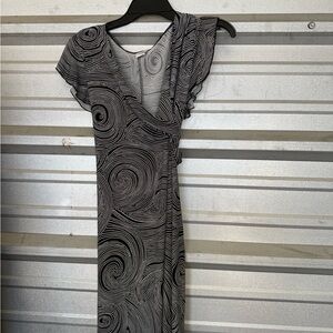 Giorgio Fiorelli Monochrome Swirl Midi Dress